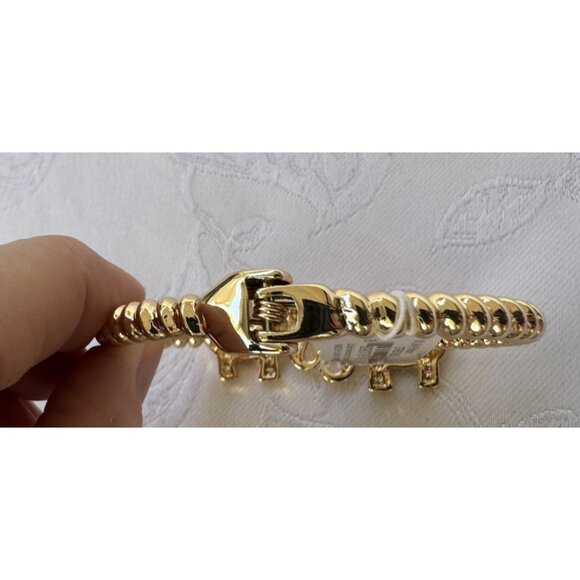 Lilly Pulitzer Elephant Cuff Bracelet Gold-tone Rhinestone Hinged Bracelet NWT - Picture 3 of 15